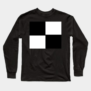 Retro Black and White Quadrant Design Long Sleeve T-Shirt